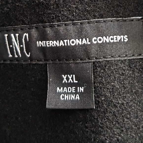 NWT INC International Concepts Women's Black Faux Fur Coat With Belt - Picture 10 of 12